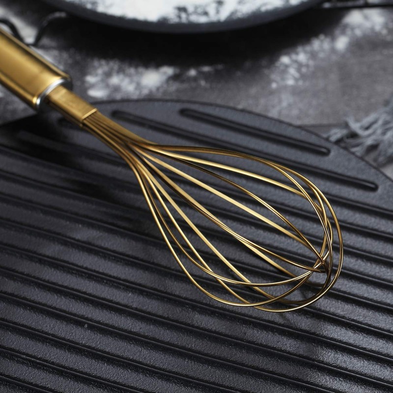 Berglander Gold Whisk Pack of 3 Stainless Steel 8",10",12", Titianium