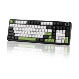 EPOMAKER X Aula F99 PRO Wireless Gaming Keyboard, Hot Swappable Custom Keyboard, 2.4GHz/Type-C/BT5.0 Mechanical Keyboard with 8000mAh Battery, RGB Backlit Gaming Keyboard (Black&White&Green)
