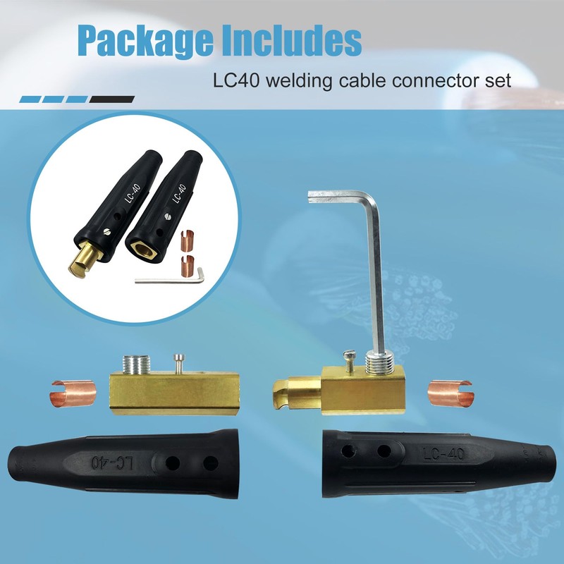 LC-40 Welding Cable Quick Connector Set, Black Male and Female