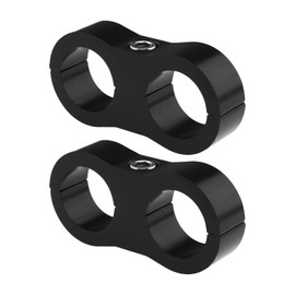 The Lord of the Tools 2PCS AN8 16mm Hose Separator Clamp Fuel Line Mounting Clamp Divider Hose Fitting Adapter for Fuel Hose Oil/Braking/Gas Pipeline Water Pipe Aluminum Alloy Black