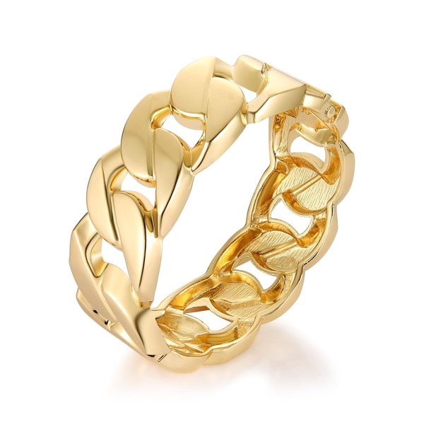 HZMAN Gold Chunky Cuban Chain Cuff Bracelets for Women Men