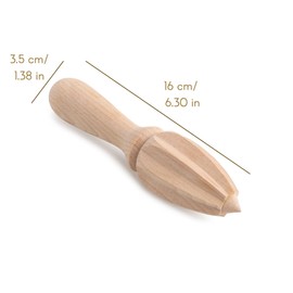 Creative Home Wooden Lemon Squeezers & Citrus Juicer | 15.5 x 4 cm | Manual Lime, Orange & Grapefruit Reamer | Lemon Fruit Hand Juicer Squeezer | Natural Beech Wood, Eco-Friendly & Ergonomic Design