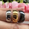 TUTISS 8mm Silver/Black/Gold 316L Stainless Steel Rings for Men Women