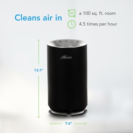Hunter HP125 True HEPA Digital Air Purifiers for Home, Cleans 451 sq ft per hour. Small Bedroom Air Purifier. Removes Odors, Allergens, Smoke, Dust, Mold, VOCs. White