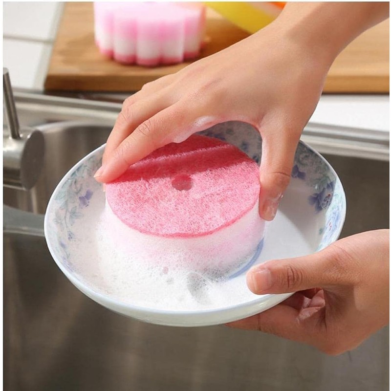 5pcs Flower Shape Sponge Brush Super Absorbent Sponges Scouring Pads