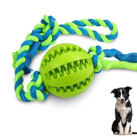WeTest Dog Chew Ball Interactive Toys, Dog Cleans Teeth Training Balls on Cotton Rope For Small Medium Dogs (Green) (LJ-ZLK-112802)