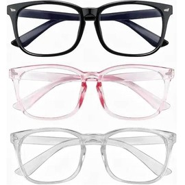 Blue Light Glasses,Christmas gifts,Computer Gaming Glasses, Preppy Style Minimalist Blocking Eyeglasses, Fashion Square Fake Eyeglasses,Chic Trendy All- match Accessories for Men Women for Daily & Back To School,Cheap glasses - Colour: Black + Grey + Tra