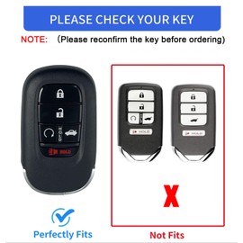 XIYANG TRADE for Honda Key Fob Cover,Key Fob Cover Compatible with 2022 2023 2024 Honda Accord Civic HR-V CR-V Pilot Smart Remote Key Case Shell Protector (Black)