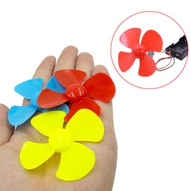 30PCS Motor Propellers 2mm Shaft Propellers with 4-Vanes 50mm Fan Shape Propellers for Motor RC Boat Ship RC Airplane DIY Model Toy Part (Yellow)