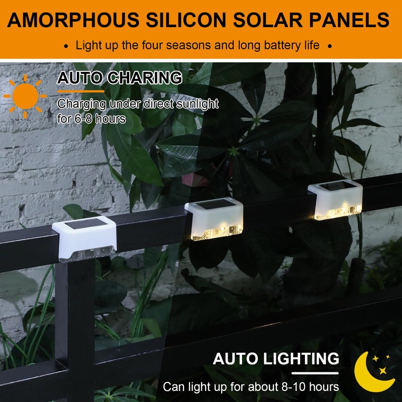 Geelin 32 Pcs Solar Deck Lights Outdoor, Waterproof LED Solar