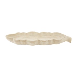 Mud Pie Paulownia Wood Leaf Shaped Decorative Tray, Brown, 18" x 5.5"