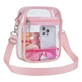 Clear Crossbody Bag Stadium Approved,Transparent Messenger Shoulder Bag for Concert, Beach, Travel &Sporting:_Purple