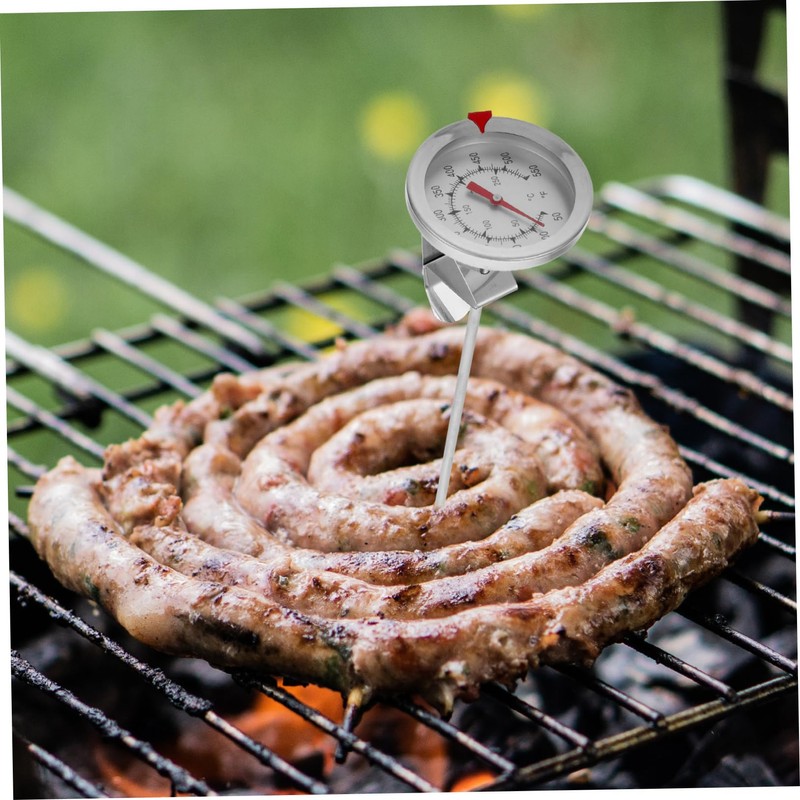 ABOOFAN 1pc Stainless Steel Barbecue Thermometer Long Dial Food Thermometer