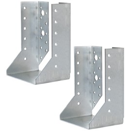 AERZETIX - C58662 - Set of 2 Joist Hangers with Inner Wings 100 x 140 x 75 x 2 mm - Support Shoe with 38 Holes - Galvanised Steel Z275