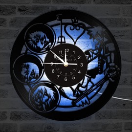 Kingdom Hearts handgefertigte Schallplatten-Wanduhr, epische Weltraum-Wars-Film-Charaktere, Vintage-Stil, Weltraum-Film-Helden, Themenkunst, Heimzimmer-Dekorationen, Helden, Stern-Dekor