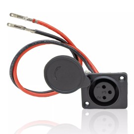 Paul Eagle Auctions XLR CHARGING PORT SOCKET WITH CAP 3 POSITION FOR CURRIE GT SCHWINN EZIP SCOOTER