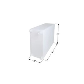 ICON 12731 Fresh Water Tank, WT2467, 30x16x8, 15 Gal., w/ 1/2" Fittings