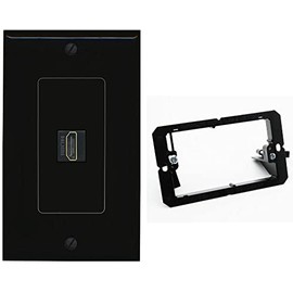 RiteAV Custom HDMI Wall Plate 1 Port - 1 Gang w-Bracket [Black/Black]