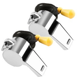 2 PCS Whistle for Coaches, Whistle, Coaches Whistle, Coaches Whistle with Lanyard, Stainless Steel Sports Whistles, Whistle for Teachers, Whistles for Adults, Referee Whistle, Loud Crisp Sound