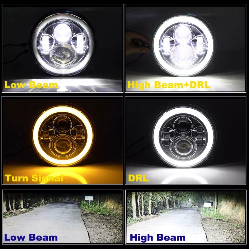 Unbranded 2007-2017 Combo for Jeep Wrangler JK 7" LED Headlights