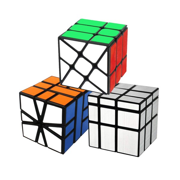 Cooja Magic Cube Set, 3 Pezzi Speed Cube Square-1 + Fenghuolun + Mirror Cube, Cubo di velocità Puzzle Cube