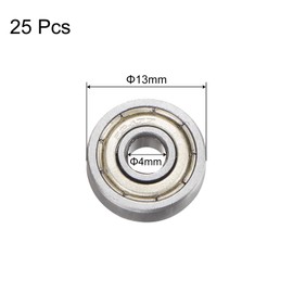 sourcing map 25pcs 624ZZ Deep Groove Ball Bearings 4mm Bore 13mm OD 5mm Thick Carbon Steel Double Shielded ABEC3 Z1 Bearing for Motors