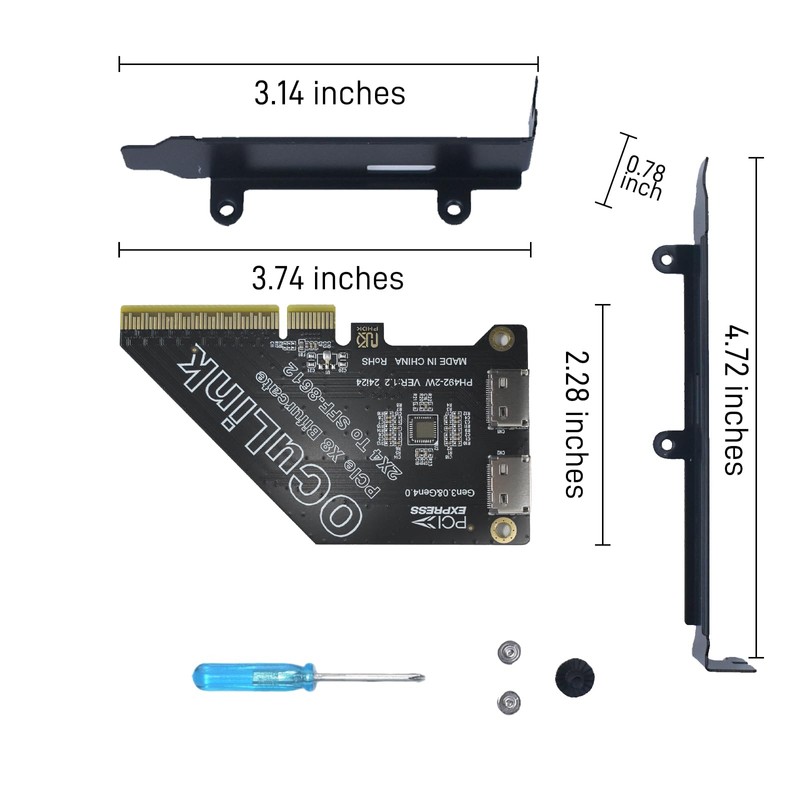 LetLinkSo Gen4 PCIe to Oculink SFF-8612 Adapter SFF-8611 External Graphics