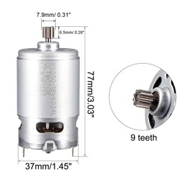 sourcing map DC 18V 19500 rpm Electric Gear Motor 9 Teeth for Screwdrive