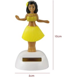 Green Solar Powered Dancing Hula Girl Dashboard Decorations Swinging Bobbleheads Toy Collection Figurines for Auto Interior Home Decor Science Kits and Toys