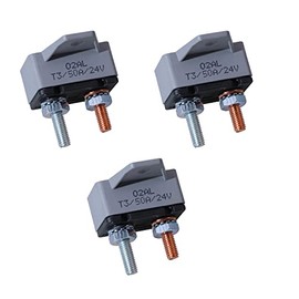 Bumbesti 12-24V 50Amp Resettable Stud Type Circuit Breaker Fuse Holder 50A,Crosswise Bracket 3Pack