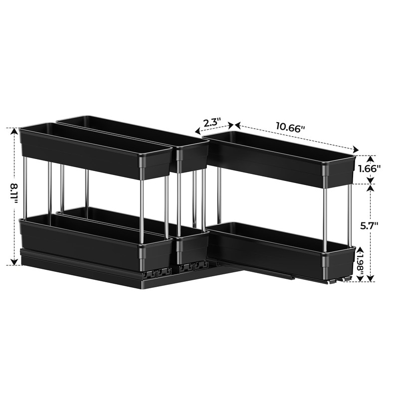 Mystozer 3 Packs Pull Out Spice Rack Organizer for Cabinet,