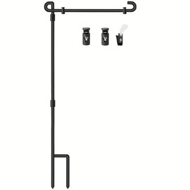 NUOGIC sturdy design Flag Stands for Garden Flags 12 x 18 Garden Flag Stand Premium steel Yard Flag Pole Holder Metal Powder-Coated Flagpole with Clip and Stoppers