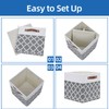 Temary 12x12x12 Fabric Storage Bins 4 Pack with Leather Handle,