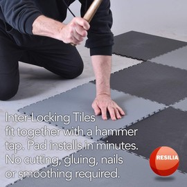 Resilia Motorcycle Mat, 57 Inches Wide X 95 Inches Long- Black, Heavy Duty for Garage Floor Protection, Made in The USA