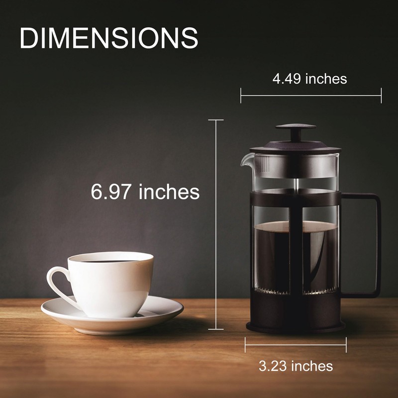 Fino French Press Coffee Maker, Brews Up to 3 Servings,