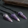 TUMBEELLUWA Carved Raven Skull Pendant Necklace for Men Women, Amethyst