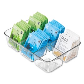 iDesign Linus Plastic Divided Packet Organizer, Holder for Condiments, Sugar, Salt, Pepper, Sweeteners, Tea Bags, Spices