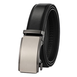 guvoosm Men's Leather Automatic Belt Business Suit 3.5 cm Width, Black-002