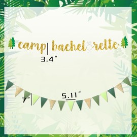 2 PCS Camp Bachelorette Decorations Sign Banner Camping Bachelorette Banner for Mountain Camp Bachelorette Bridal Shower Wedding Engagement