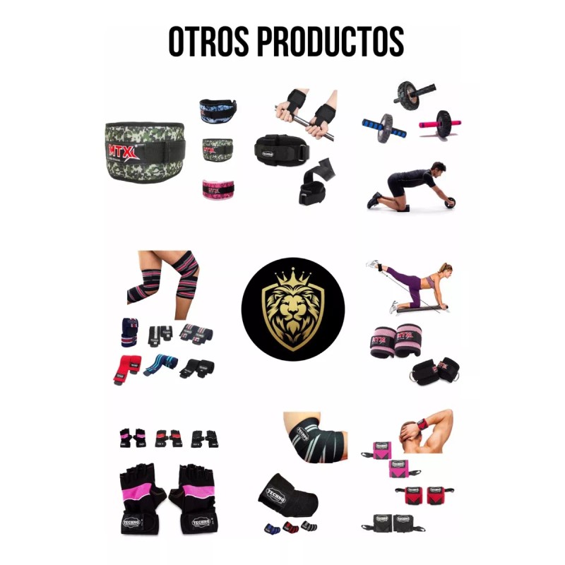 Techno Cintas Para Pesas + Rodilleras Gym Pesas Crossfit Promoción