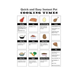 Instant Pot Cooking Times Magnet 6x9 in – Pressure Cooker Cooking Chart & Kitchen Conversion Guide – Waterproof Heavy-Duty Fridge Magnet – Instant Pot Accessories for Easy Meals