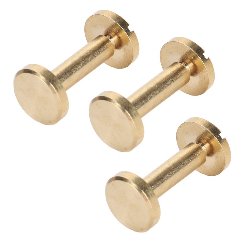 50 Set Binding Rivet Round Flat Head Brass Slot Screw