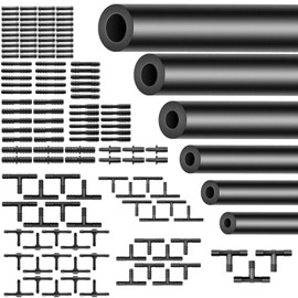 Silicone Vacuum Hose Kit 6PCS 5FT 1/8" 5/32" 3/16" 1/4" 5/16" 3/8" ID High Performance 130PSI With Vacuum Connector 12 Sizes 130PCS Engine Automotive Vacuum Silicone Hose Line Kits