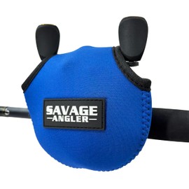 Savage Angler Neoprene Baitcast Reel Cover, Fishing Reel Protector, Fishing Reel Cover, Baitcaster Case, Low Profile Baitcaster Case, Casting Reel Covers, 50 100 200 Series Baistcasters (1, Blue)