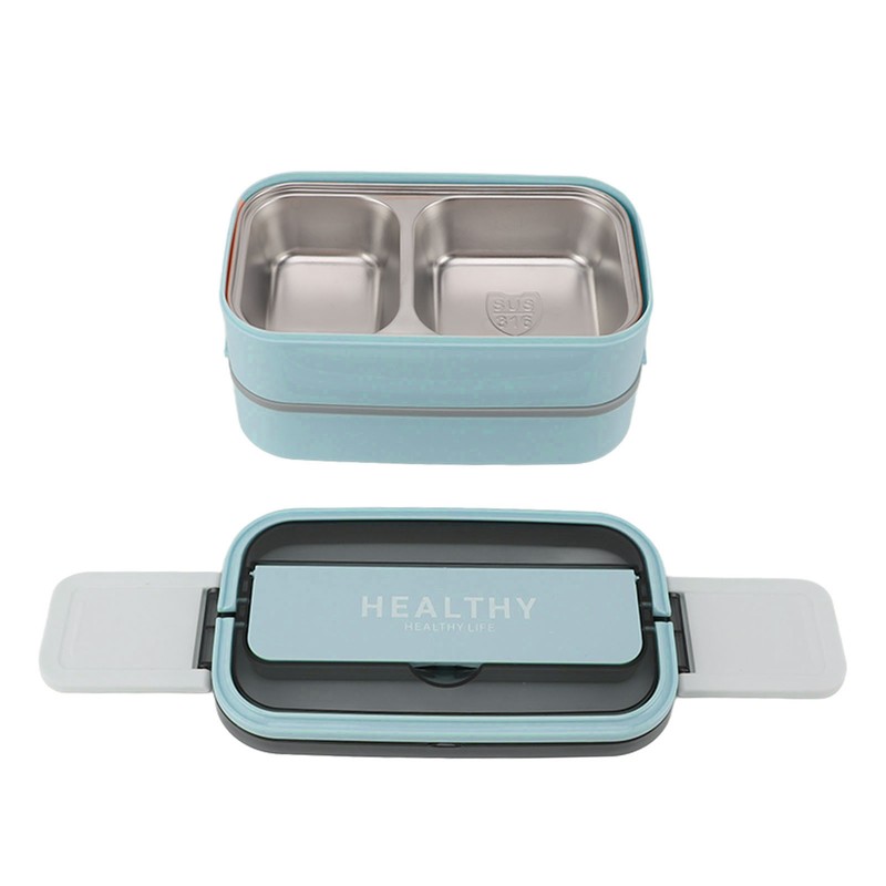 Double Layer Bento Box 316 Stainless Steel Compartment Portable Lunch