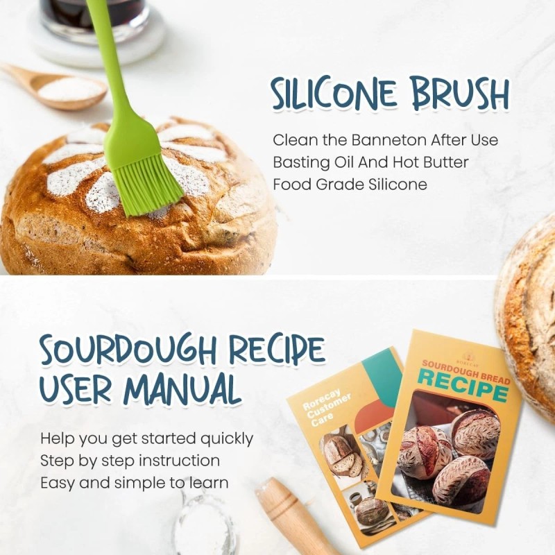 Complete Banneton Proofing Basket Set with Essential Tools – 12