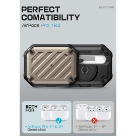 SUPCASE for AirPods Pro 2nd/1st Generation Case with Clean Pen & Carabiner (Unicorn Beetle Mag), [Military-Grade Protection] [Compatible with MagSafe] Anti-Scratch Hard Shell Magnetic Cover, Desert