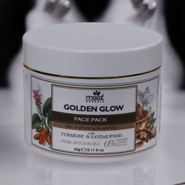 Maaz Herbals Natural Golden Glow Face Pack - Deep cleansing, nourishing almonds, brightening wild turmeric, and soothing rose oil,