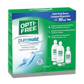 Opti-Free Opti-Free PureMoist Kontaktlinsen-Pflegemittel | Vorrats- und Reisepackung | 2 x 300 ml + 90 ml
