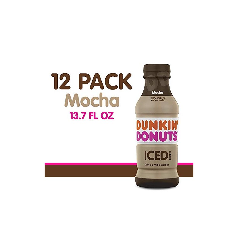 Dunkin Donuts Iced Coffee, Mocha, 13.7 Fluid Ounce (Pack of